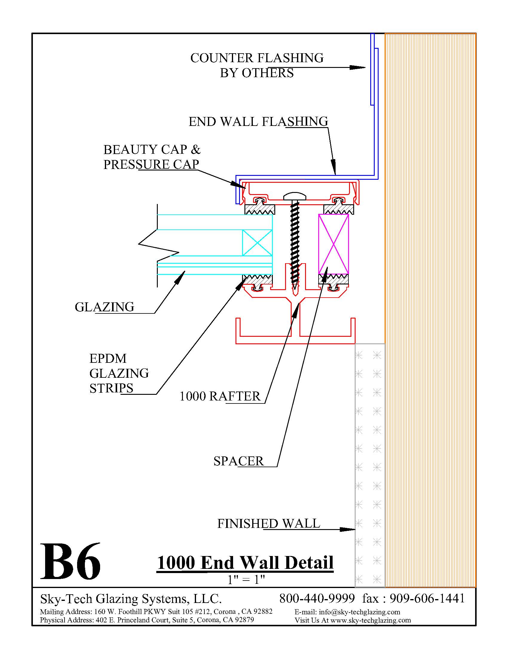 B6 1000 End Wall Detail