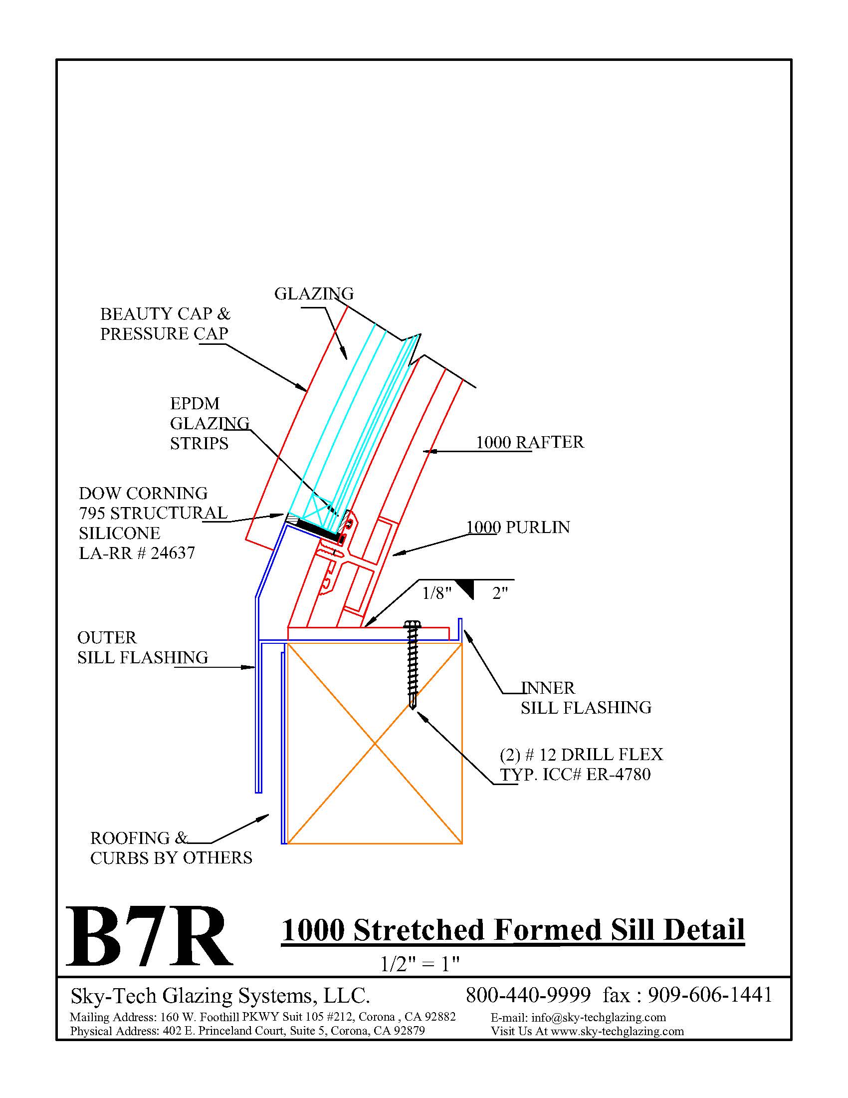 B7R 1000 Stretched Formed Sill Detail