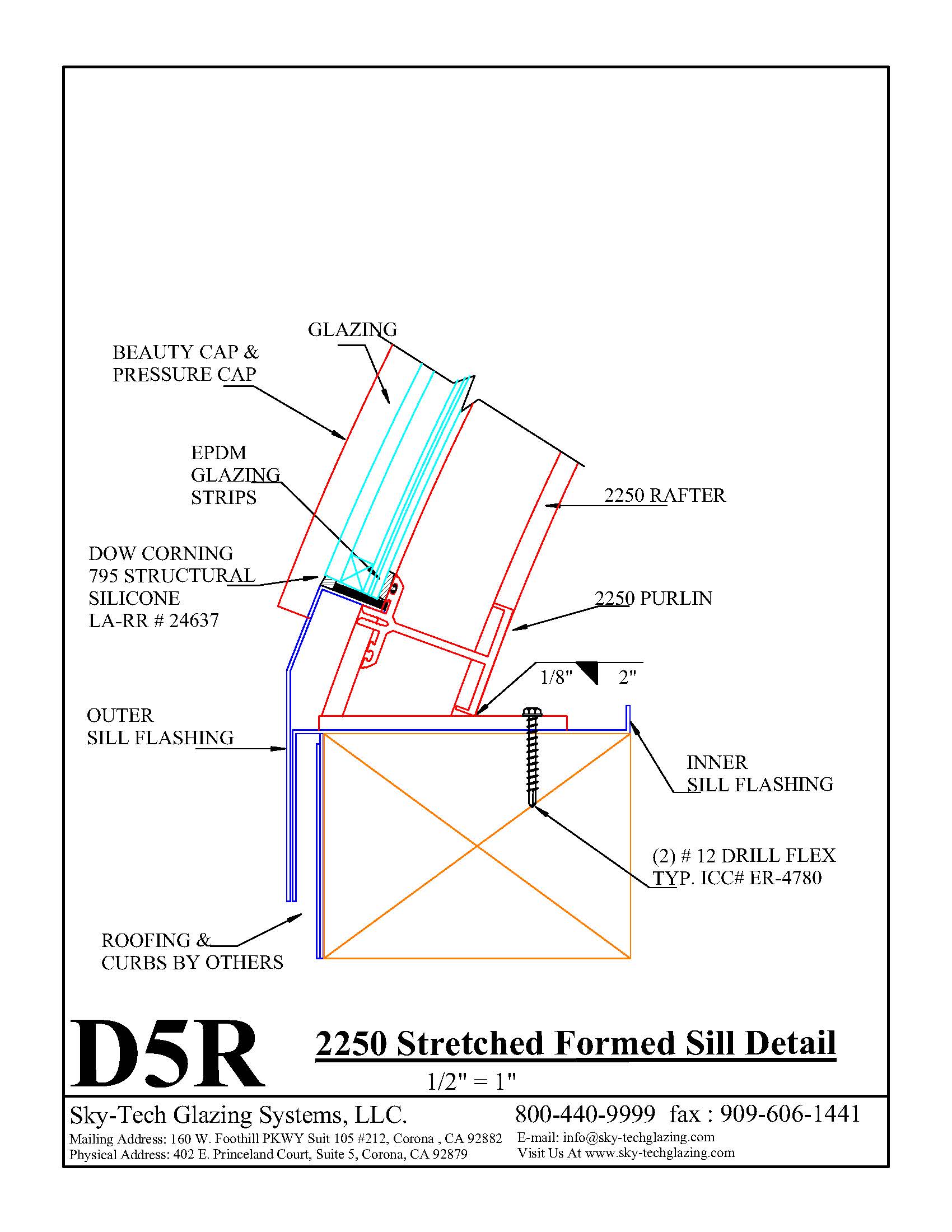 D5R 2250 Stretched Formed Sill Detail