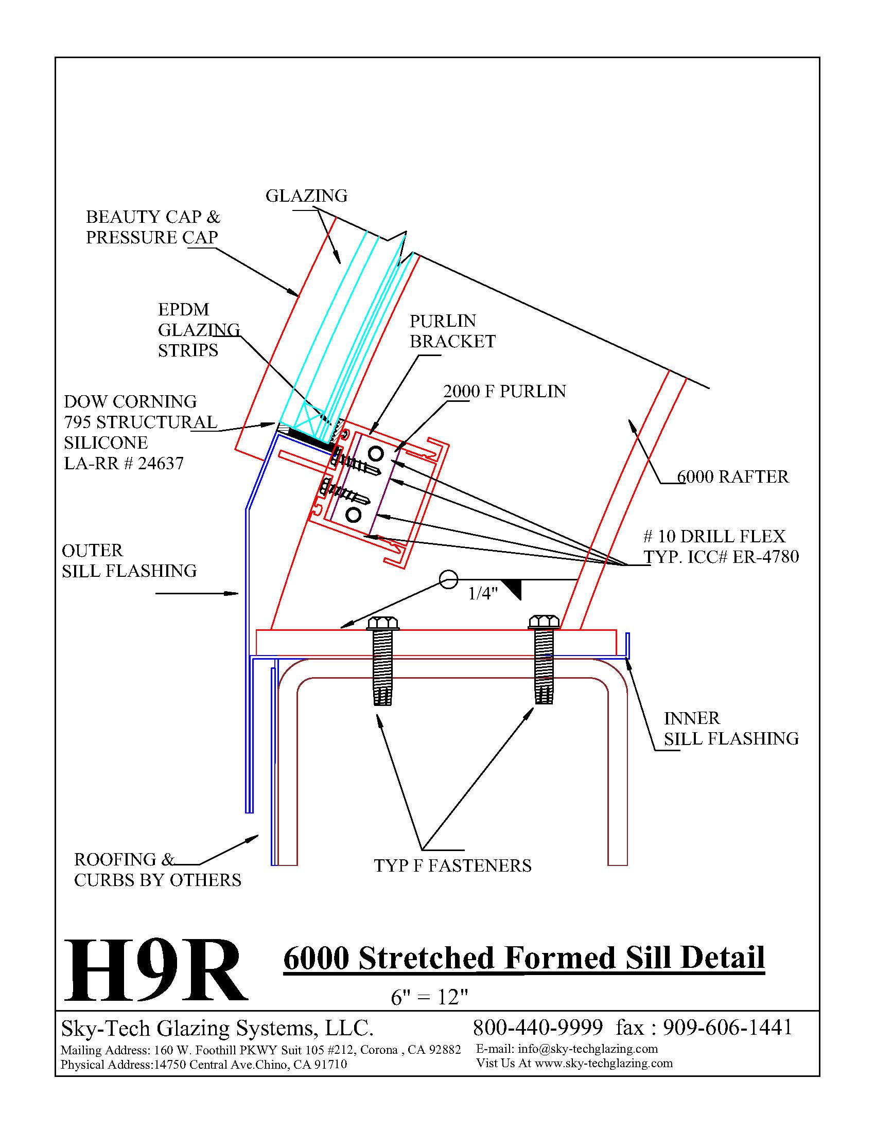 H9R 6000 Stretched Formed Sill Detail