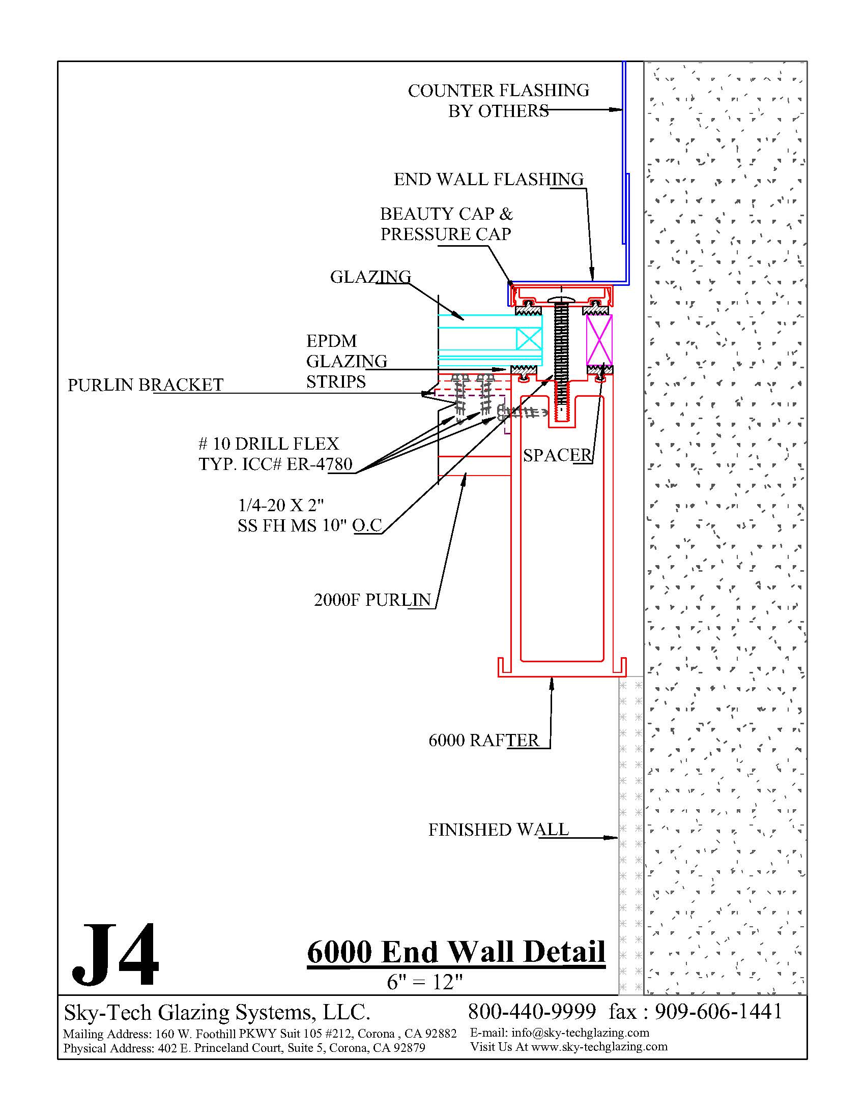 J4 6000 End Wall Detail