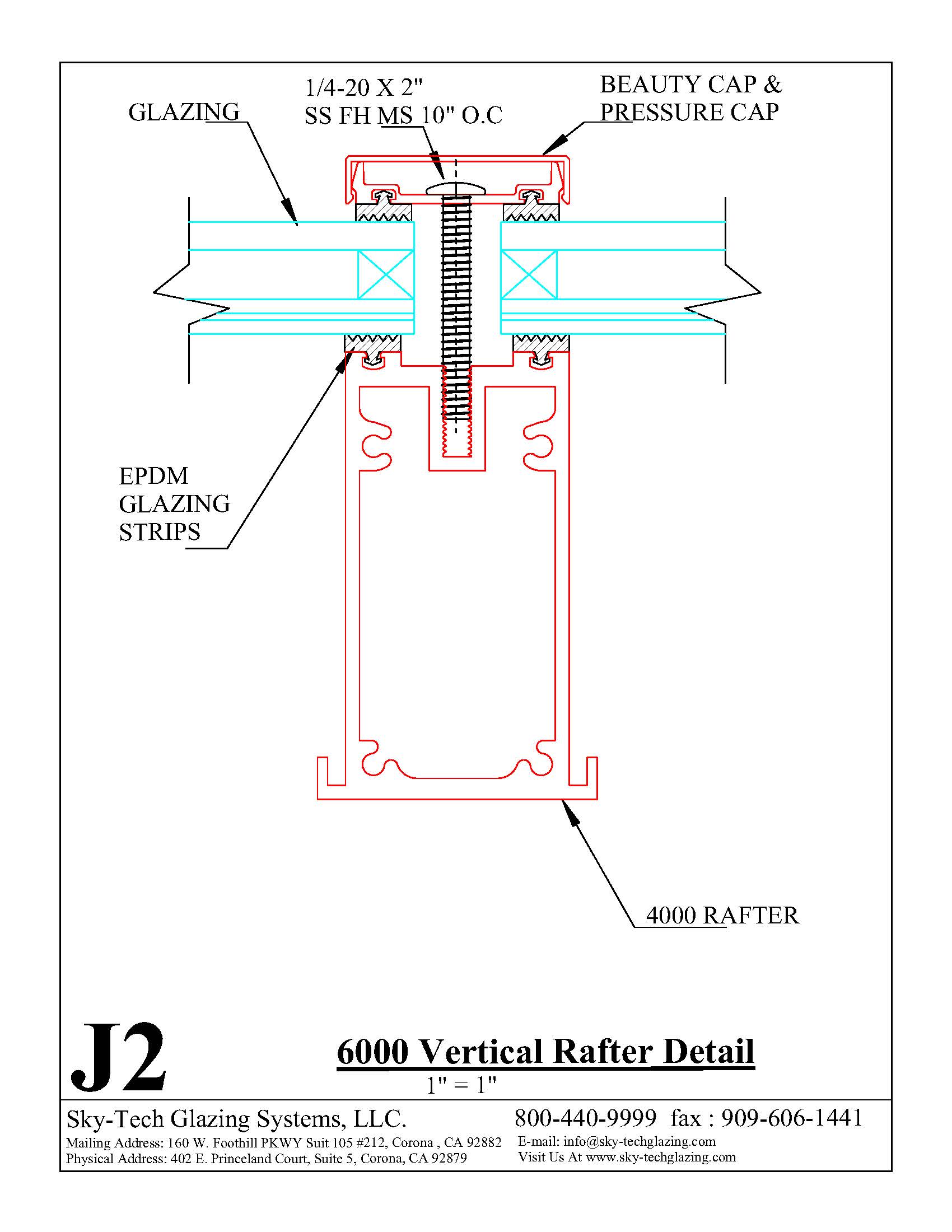 J2 6000 Vertical Rafter Detail