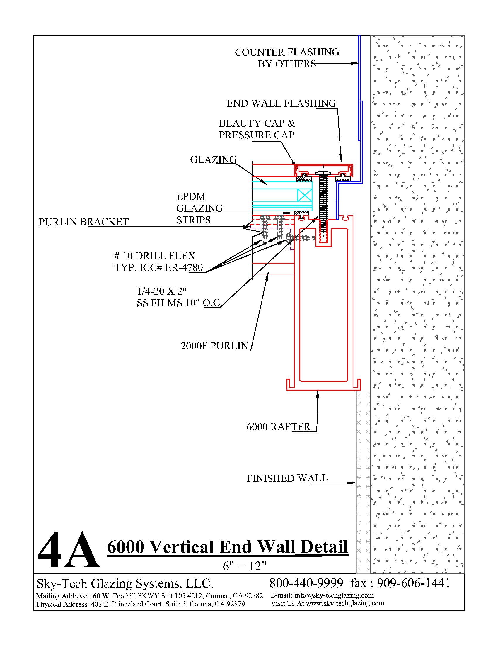4A 6000 Vertical End Wall Detail