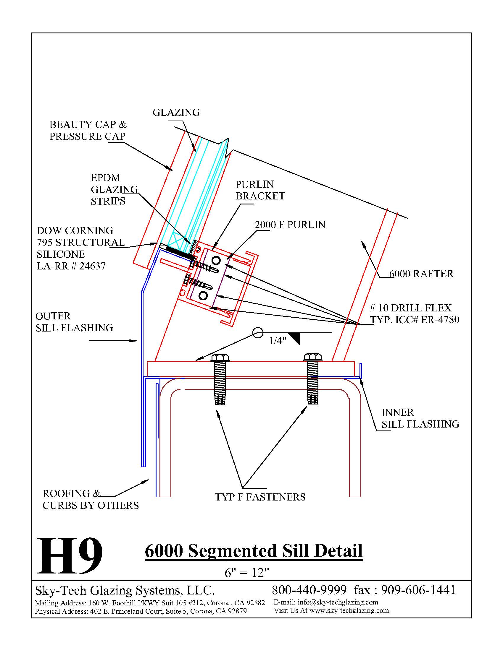 H9 6000 Segmented Sill Detail