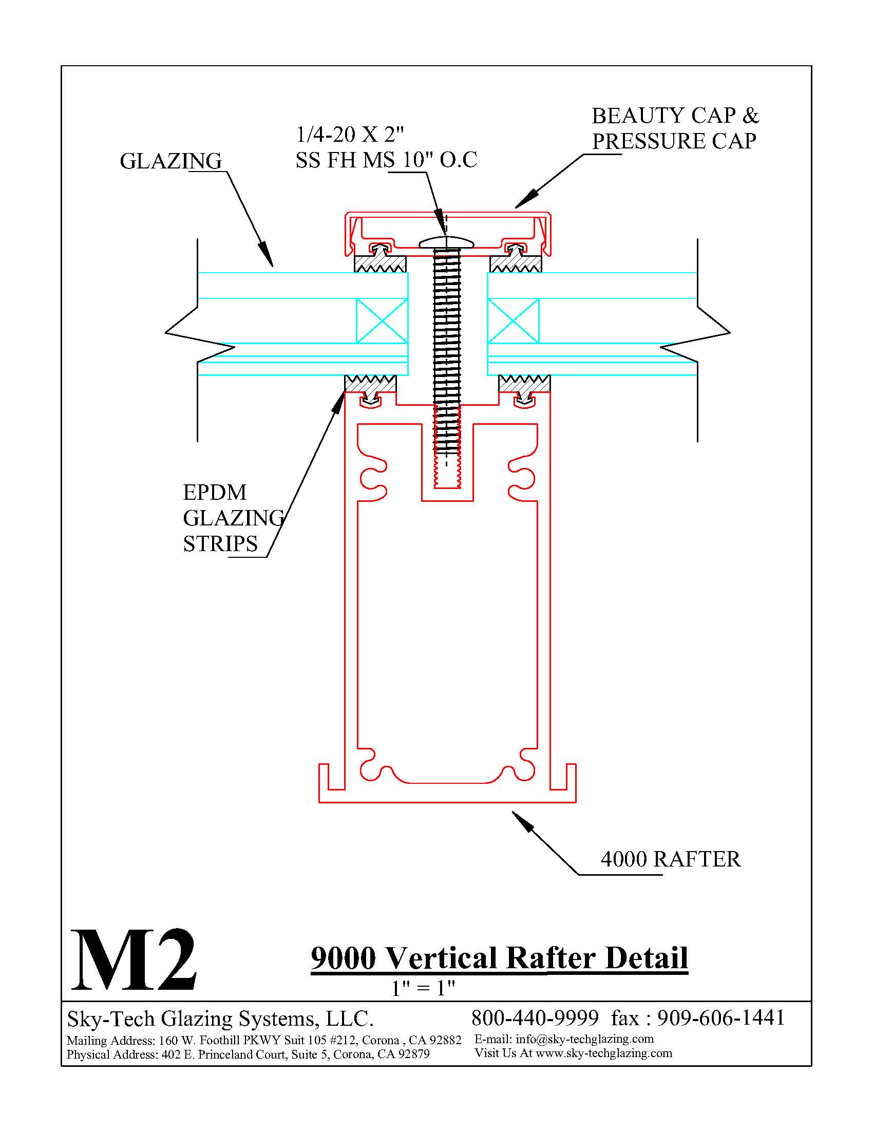 M2 9000 Vertical Rafter Detail